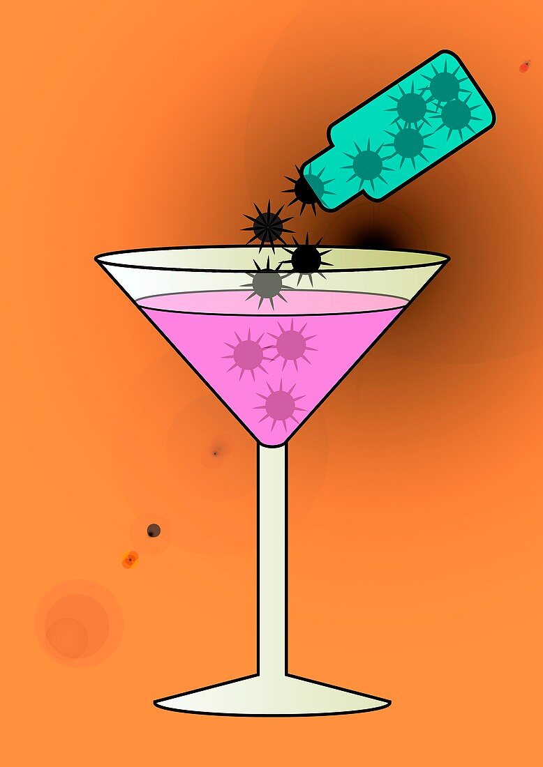 Spiked drink,conceptual image