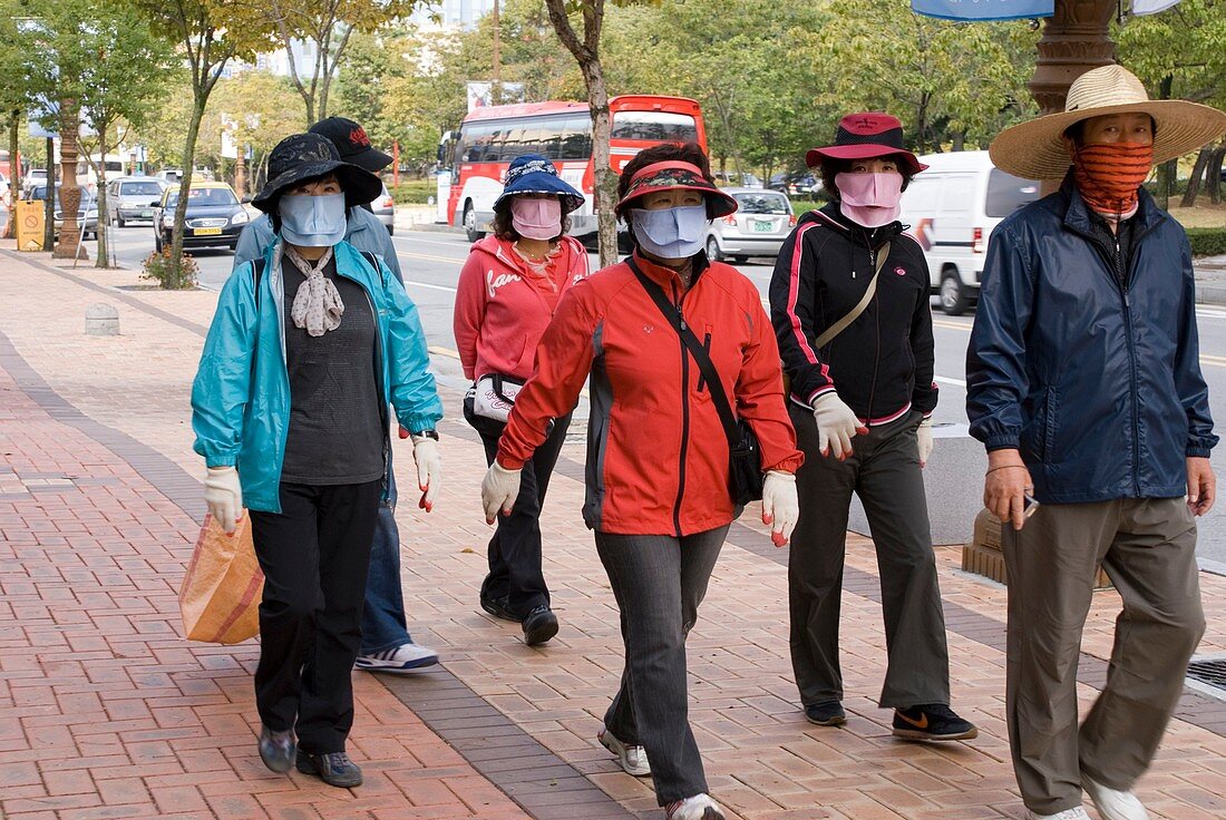 People in face masks,Daejeon,Korea