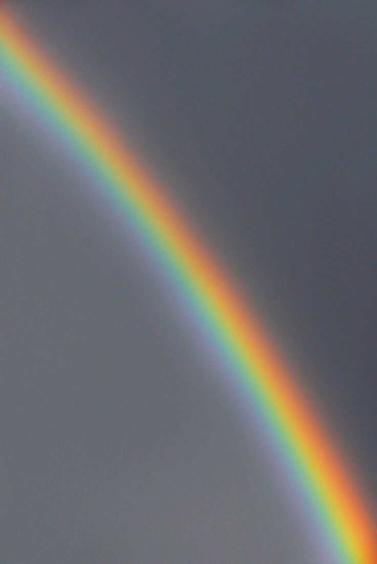 Rainbow in a darkened sky