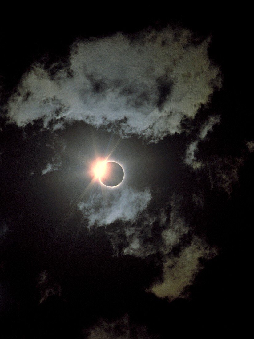 Total solar eclipse,diamond ring effect