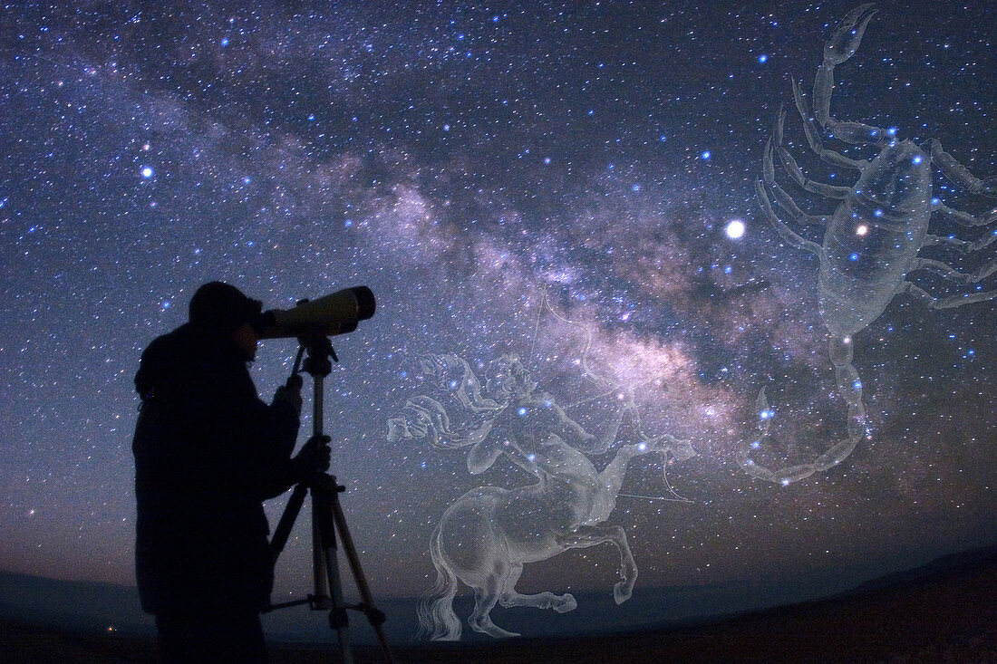 Stargazer viewing Scorpius and Sagittariu