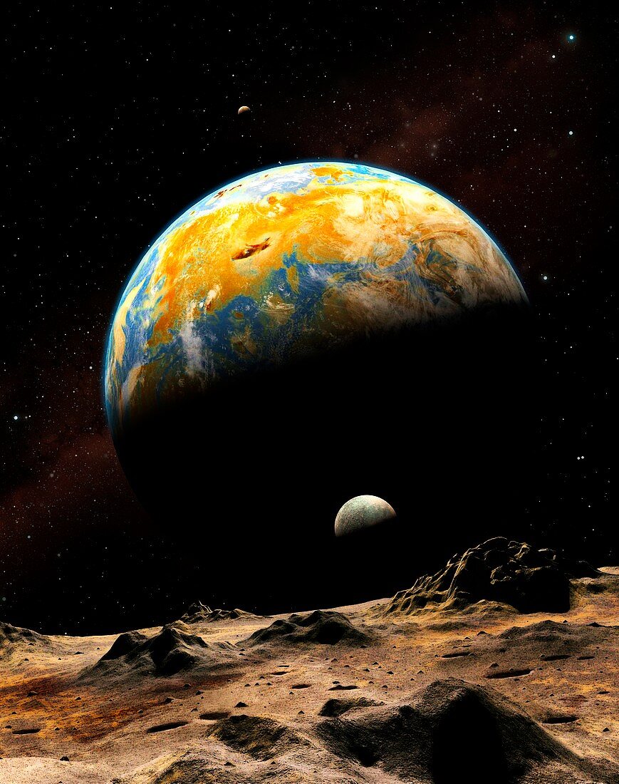 Extrasolar planet Gliese 581c,artwork