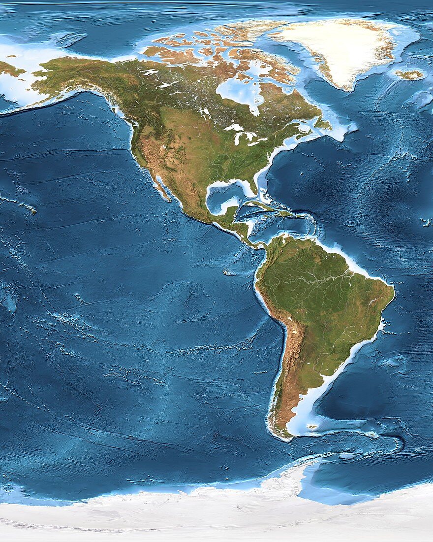 North and South America,satellite image