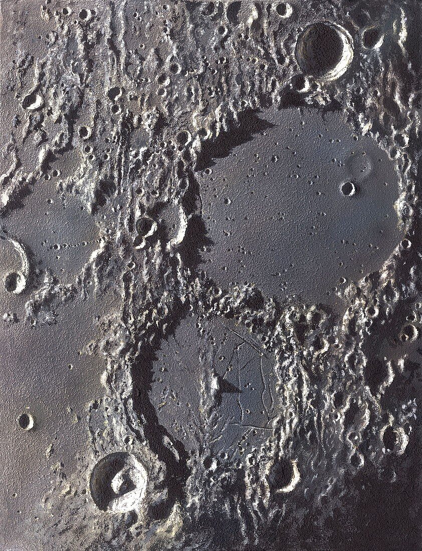 Ptolemaeus and Alphonsus craters,artwork