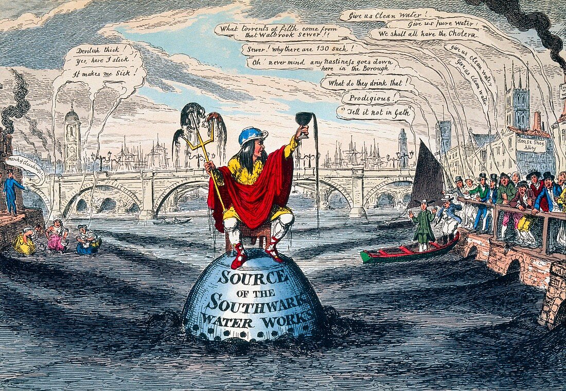 London's water supply,1828 caricature
