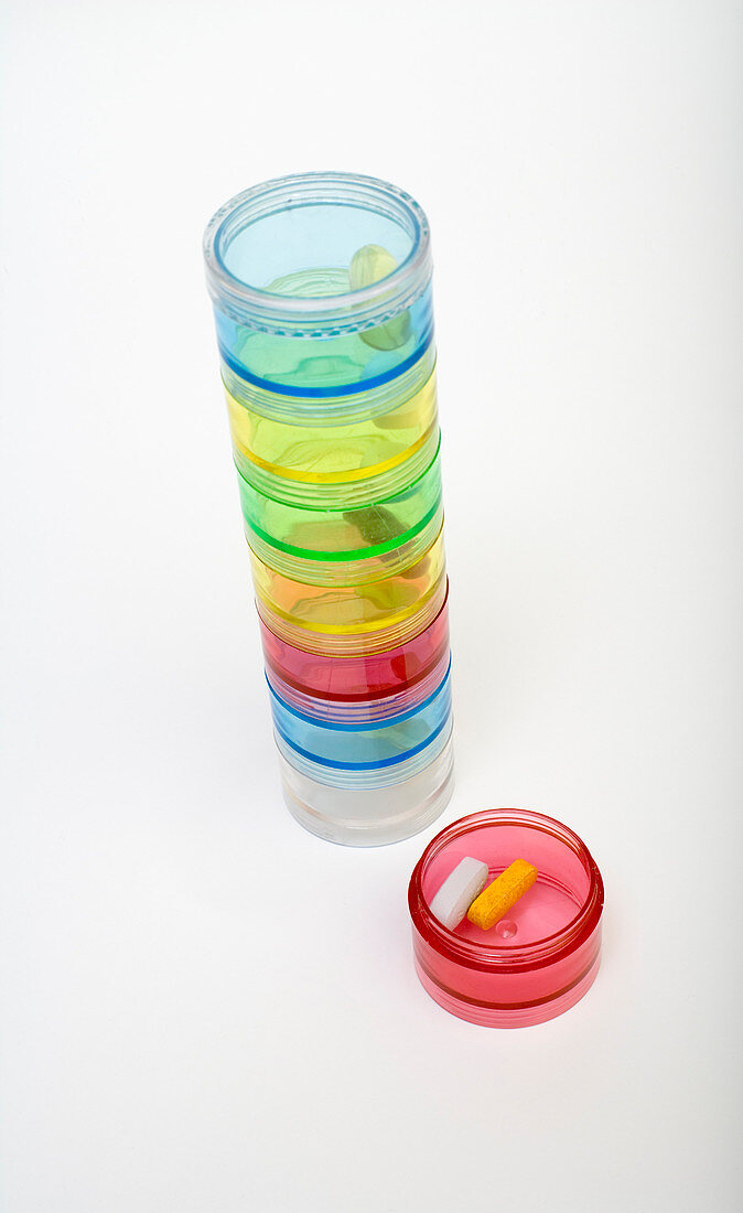 Pill organizer containers