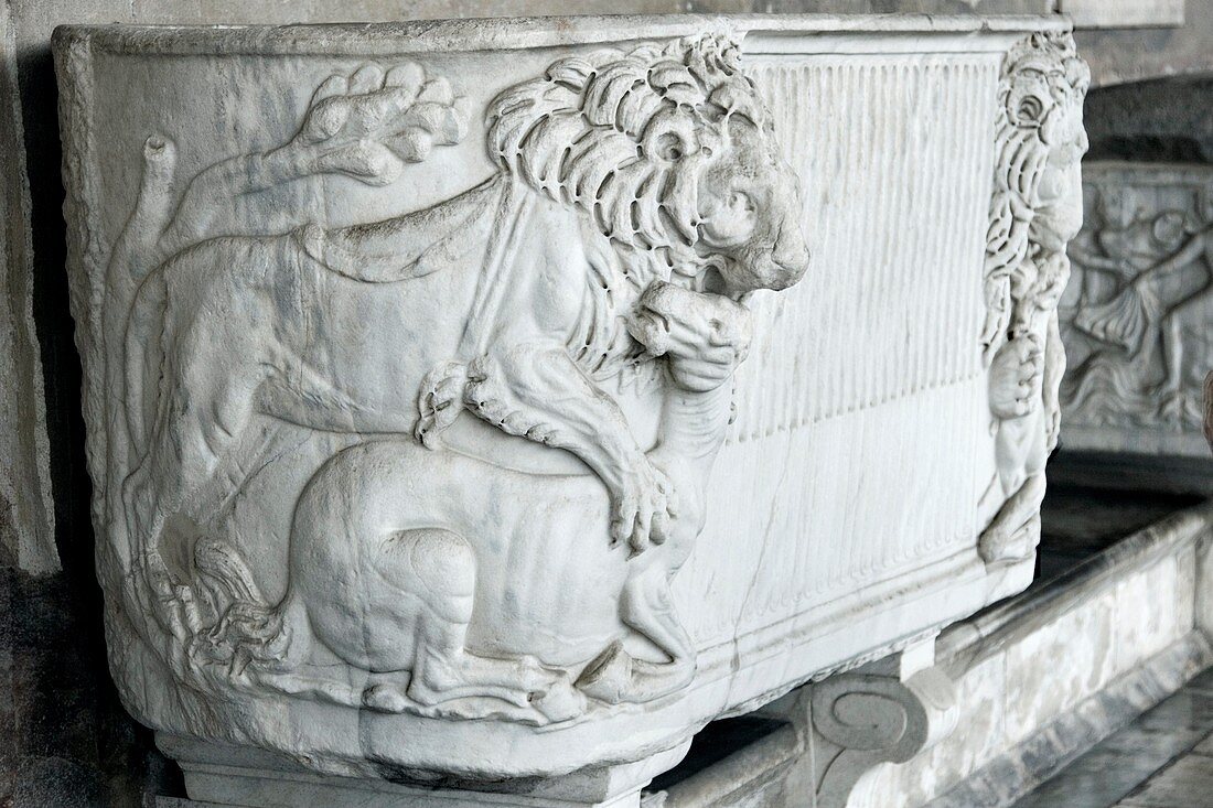 Roman marble sarcophagus