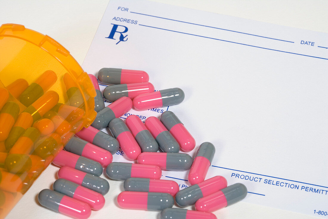 Prescription or Rx pad with capsules