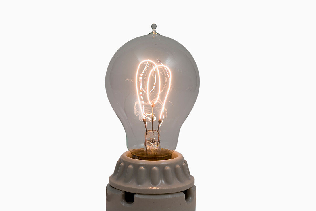 A replica of Edison's light bulb