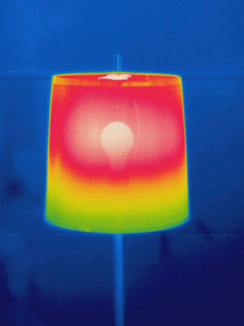 Thermogram,Lamp,temperature variation