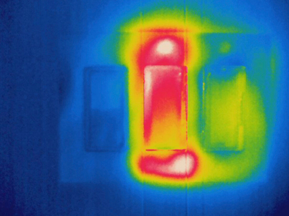 Thermogram of electrical light switches