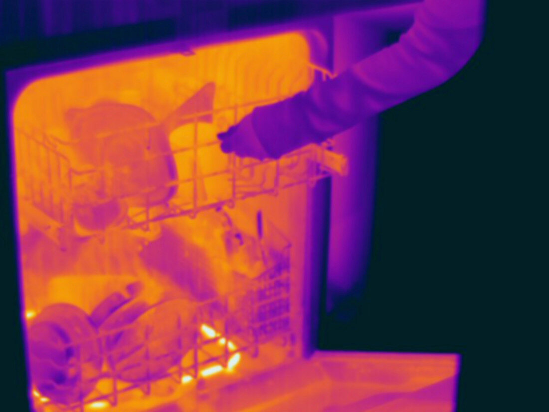 Thermogram,Dishwasher after wash cycle
