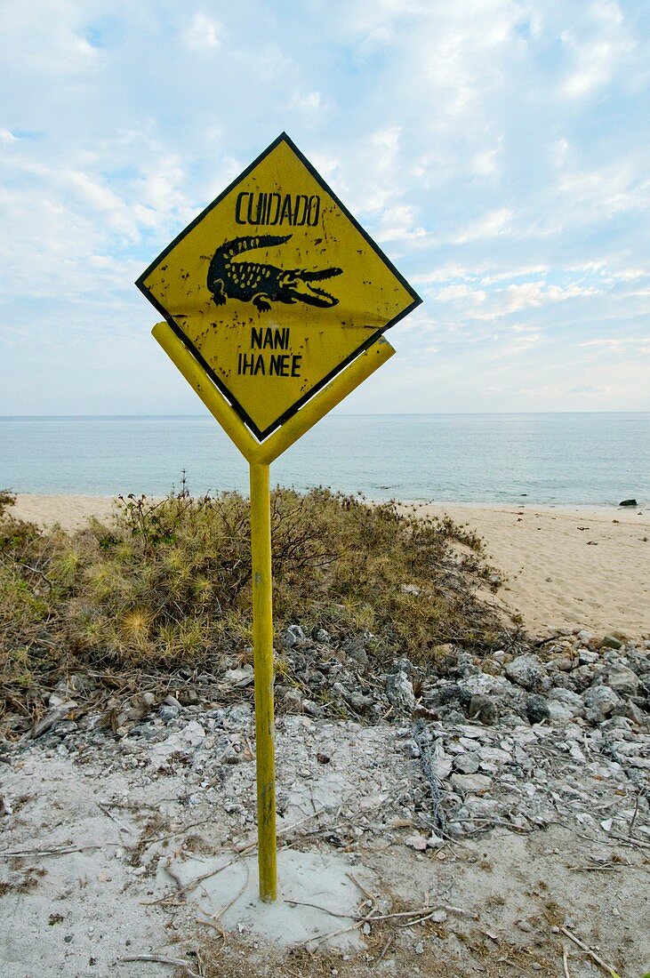 Crocodile warning sign