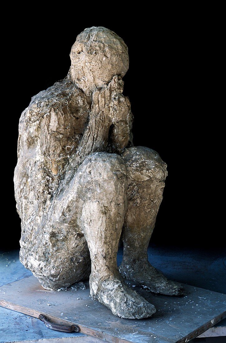 Body cast of victim of Pompeii eruption