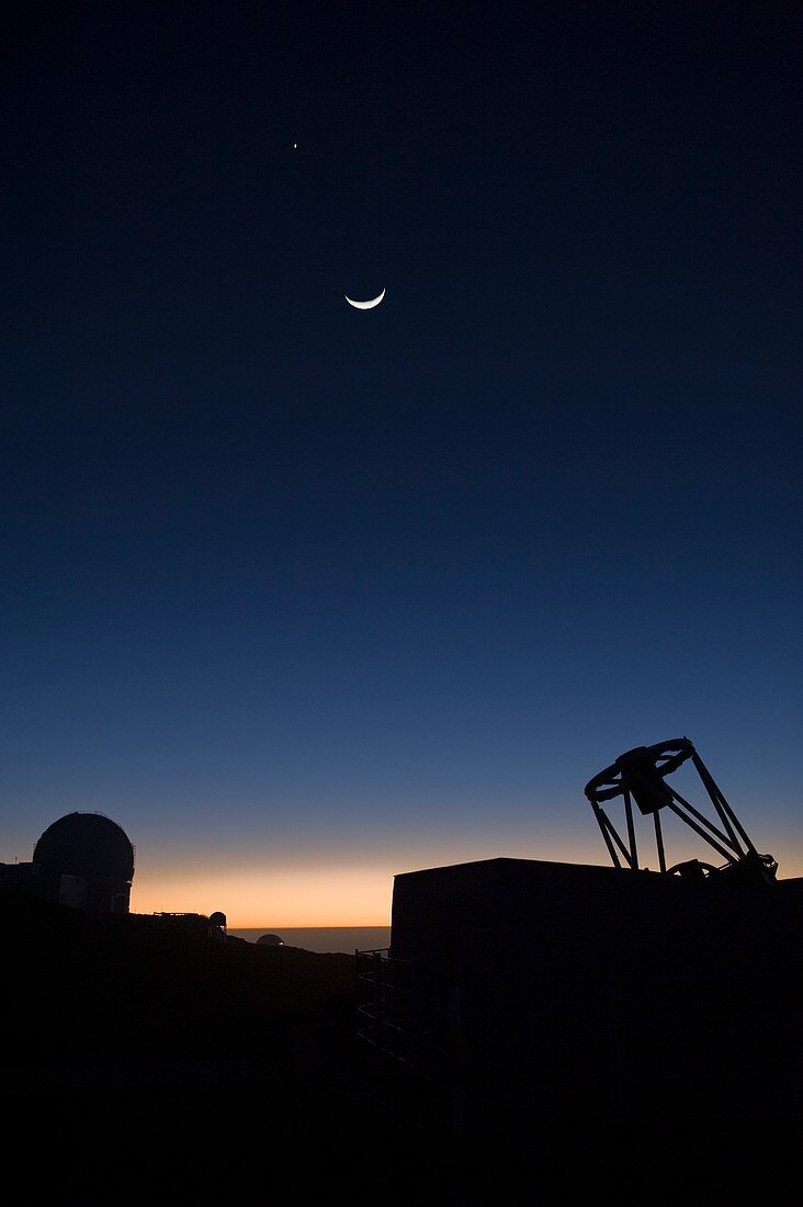 Telescopes at dusk,La Palma
