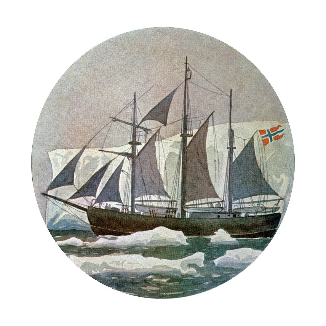 Roald Amundsen's boat the Fram,artwork