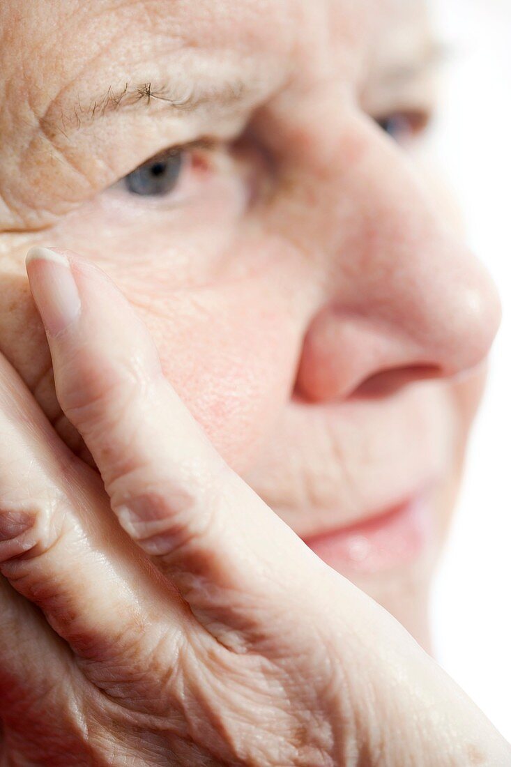 Elderly woman resting