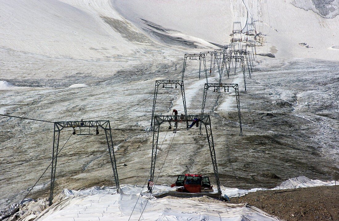 Ski lift maintenance work
