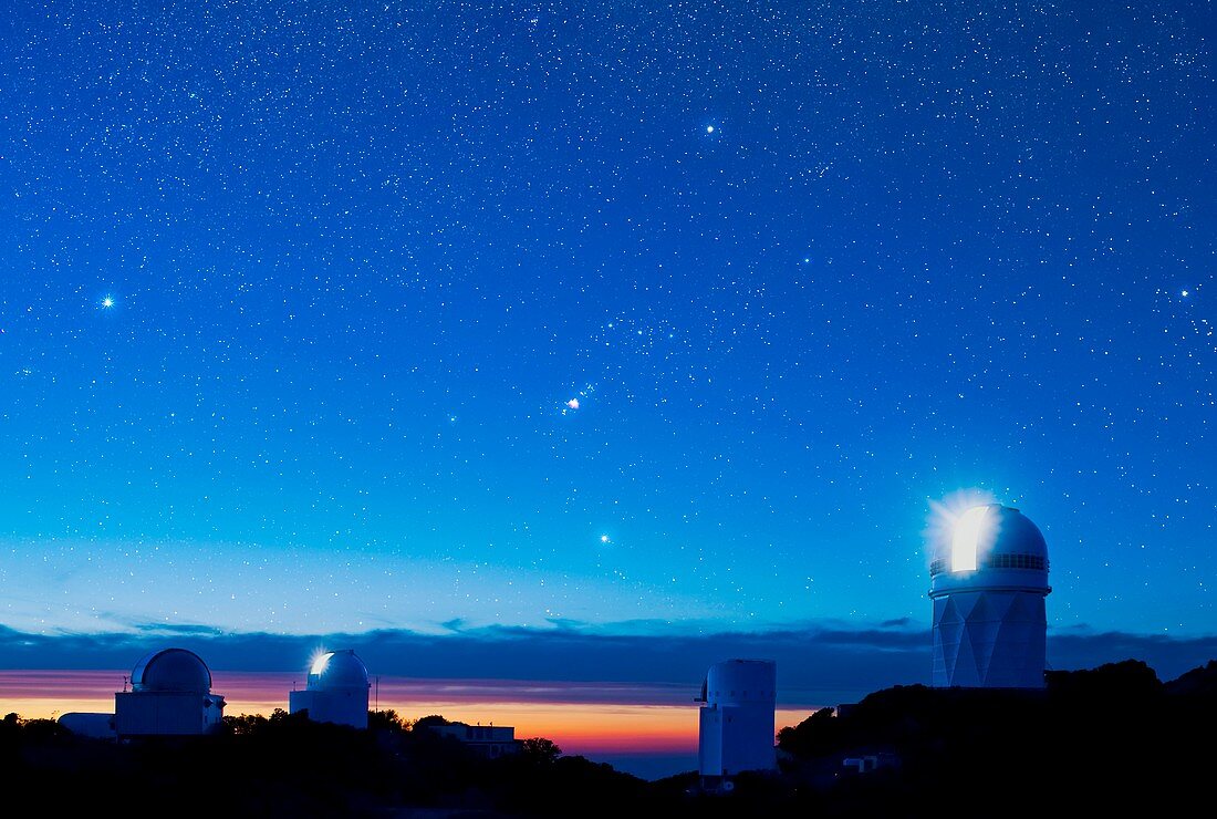 Kitt Peak National Observatory at night