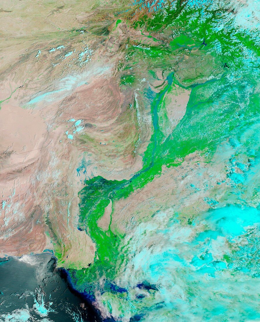 Flooded Indus River,Pakistan