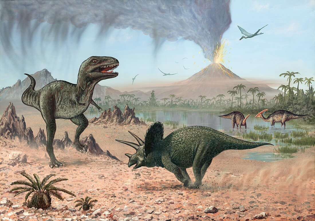 Late Cretaceous life,artwork