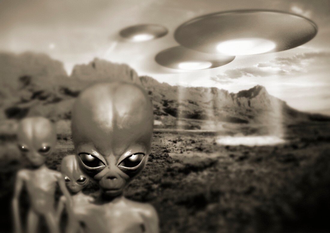 Alien contact in the 1940s,artwork