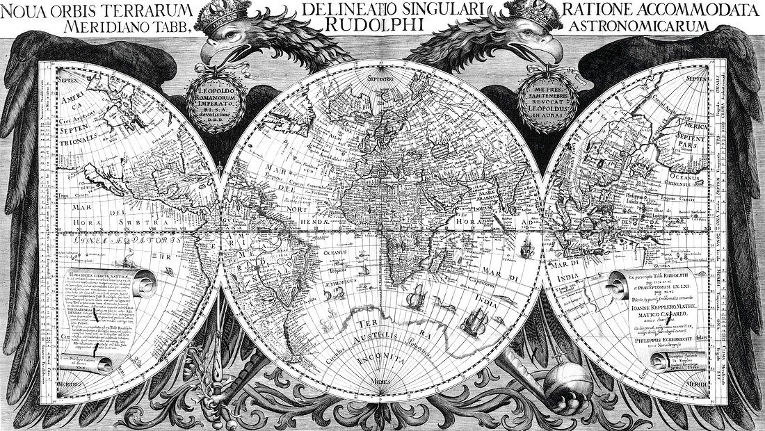Kepler's World Map,1627