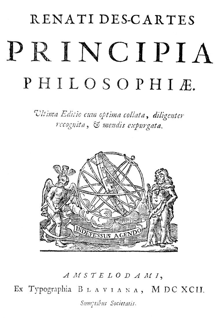 Title page of Descartes' Principia,1692