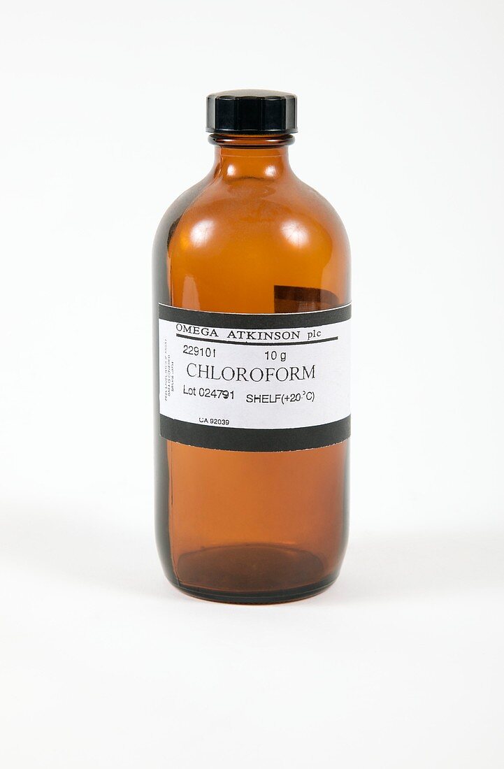 Empty chloroform bottle