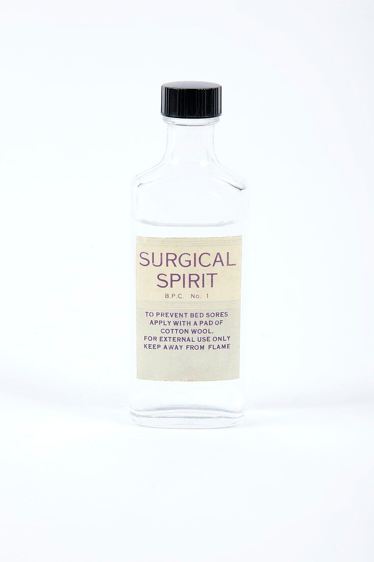 Antique surgical spirit bottle