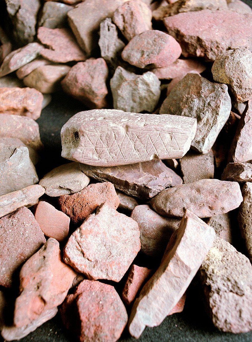 Stone Age ochre fragments