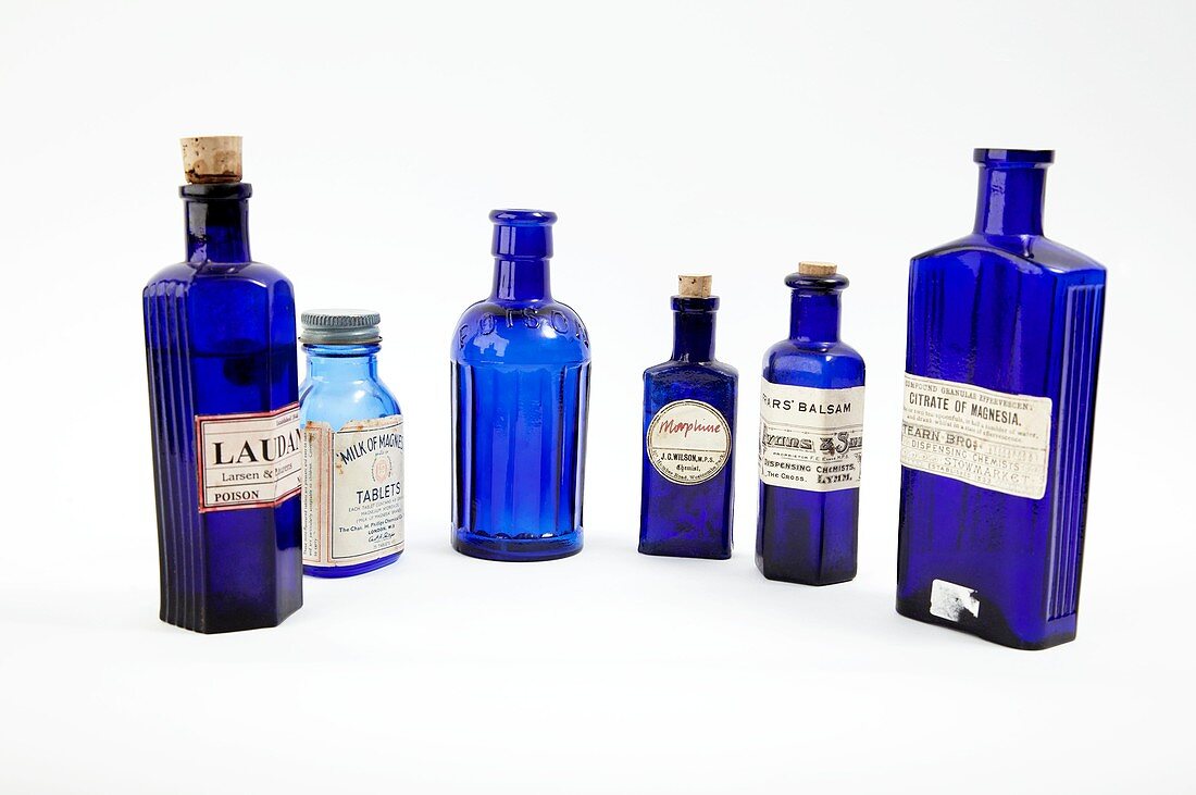 Antique pharmacy bottles