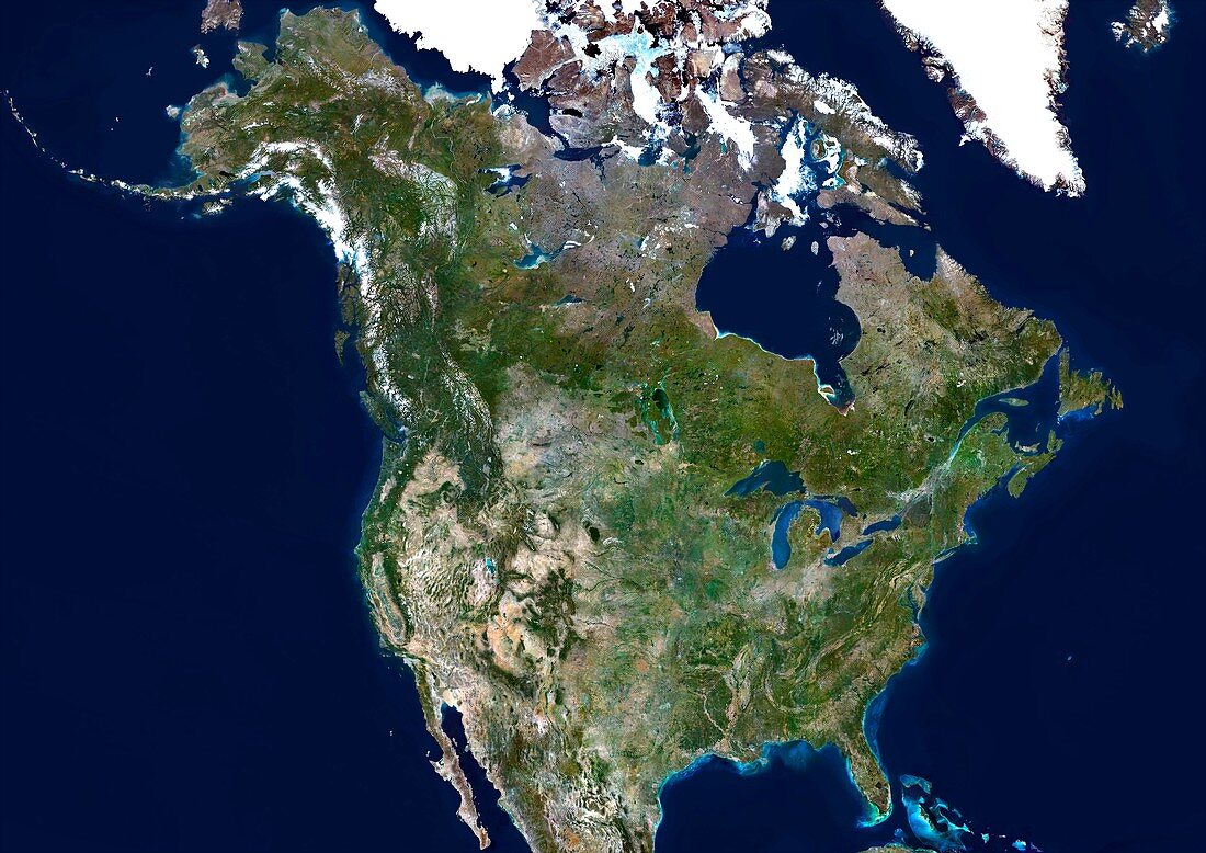 North America,satellite image
