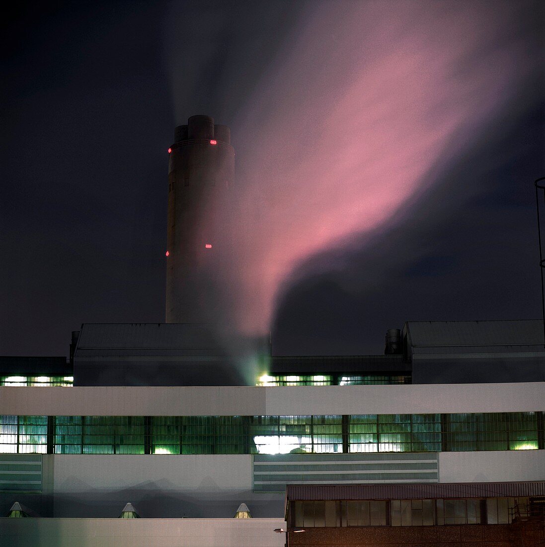 Aberthaw B Power Station at night