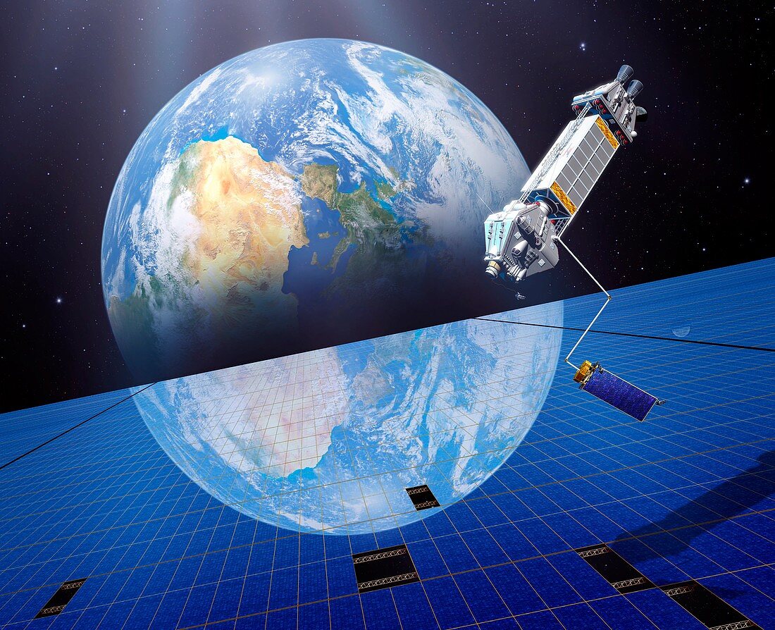 Solar power satellite,artwork