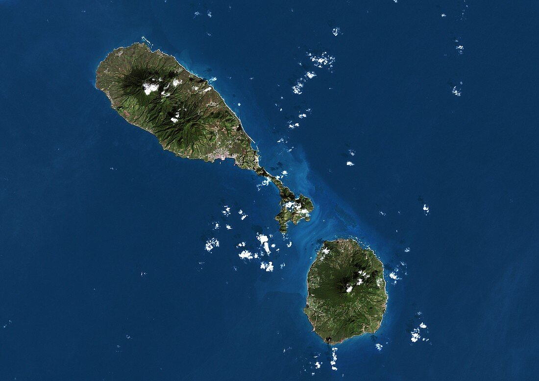 Saint Kitts and Nevis,satellite image