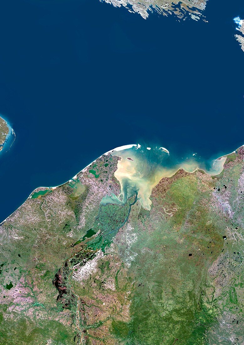 Pechora River Delta,satellite image