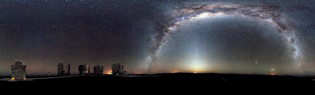 Milk Way over an astronomical observatory
