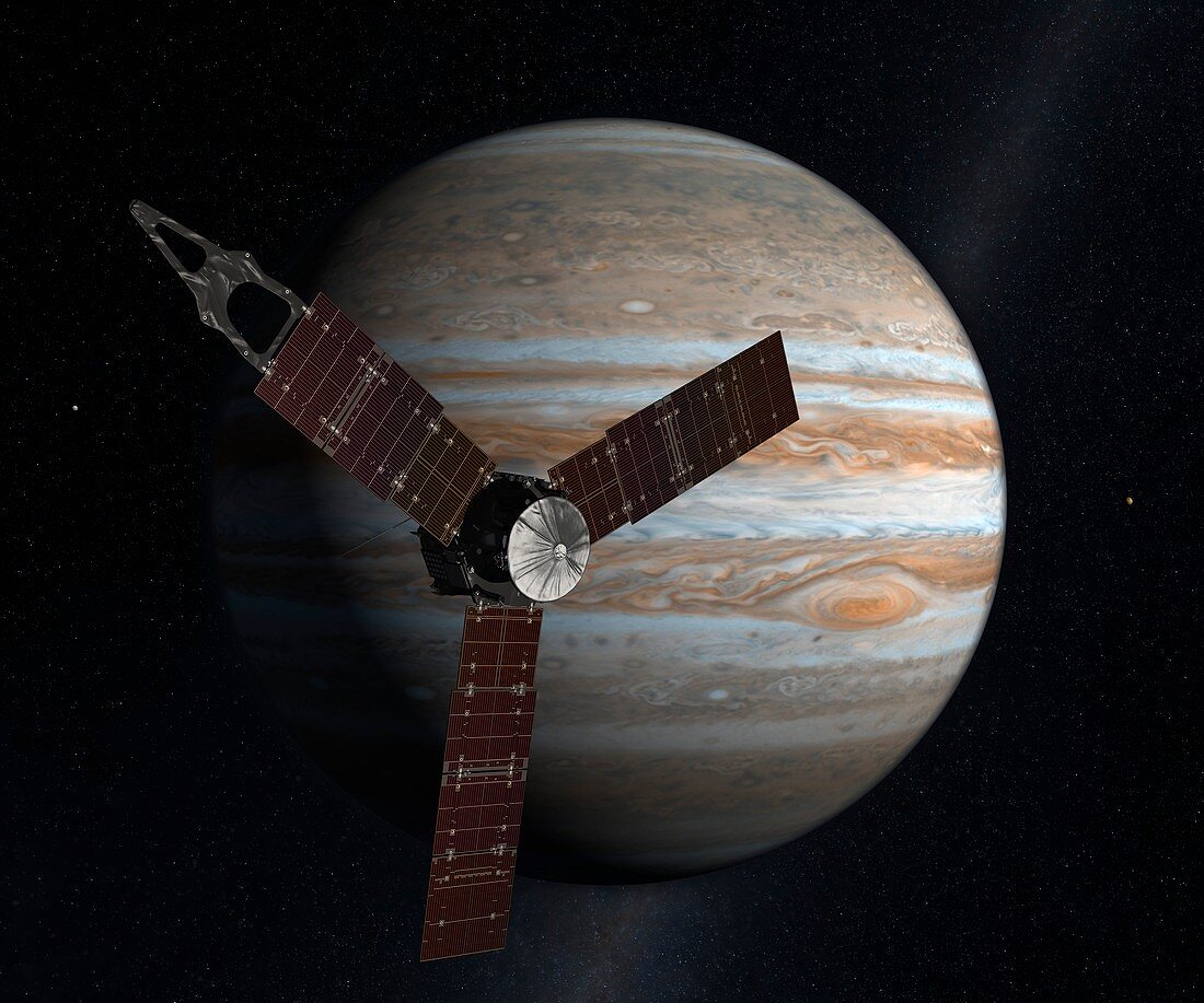 Juno spacecraft at Jupiter,artwork