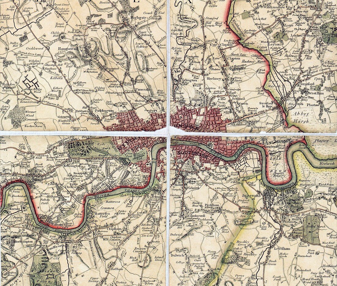 18th Century map of London