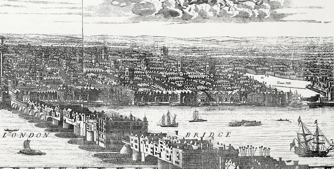 Old London Bridge,historical artwork