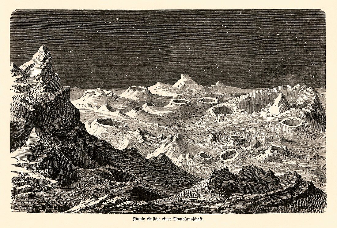 Lunar landscape,1872 artwork