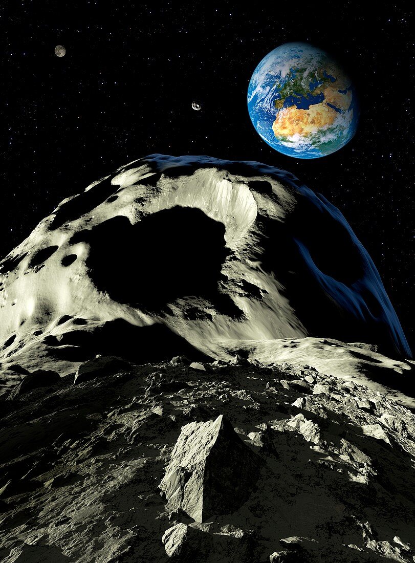 Asteroids approaching Earth,artwork