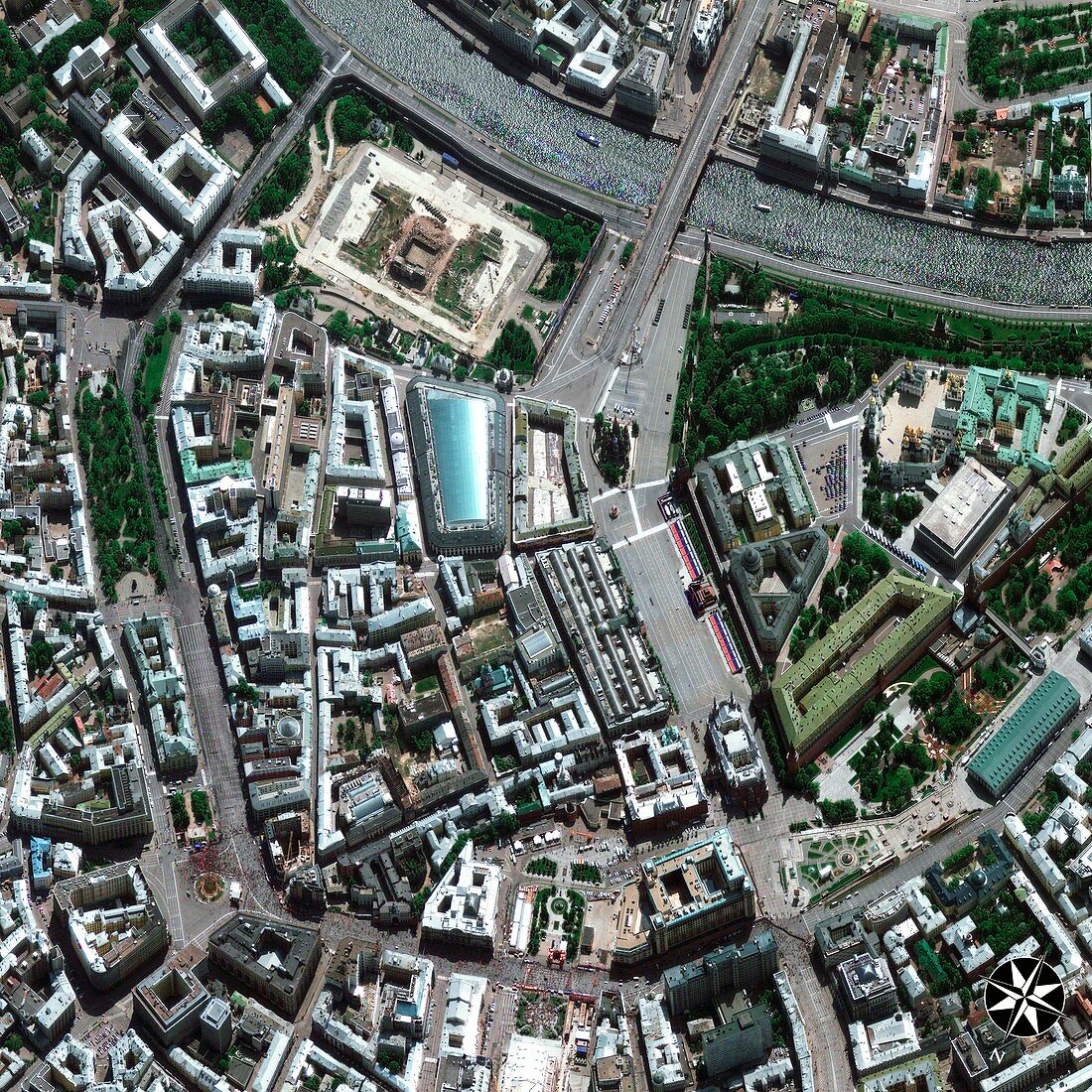 Central Moscow,satellite image