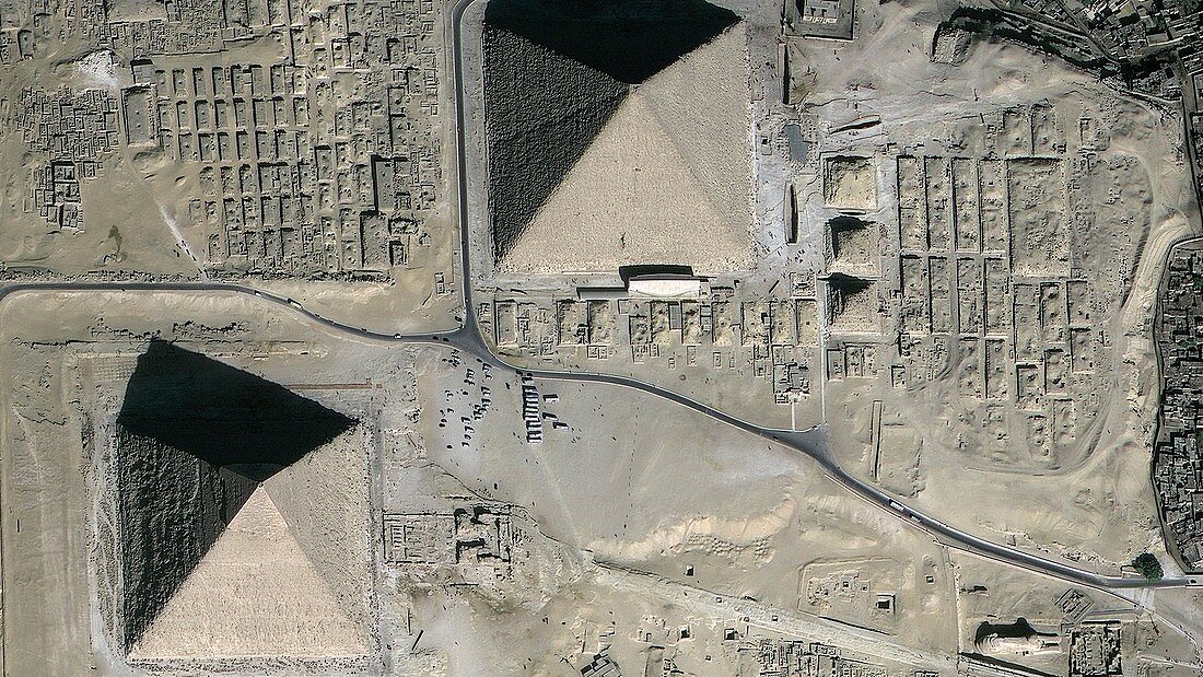 Pyramids of Giza,Egypt,satellite image