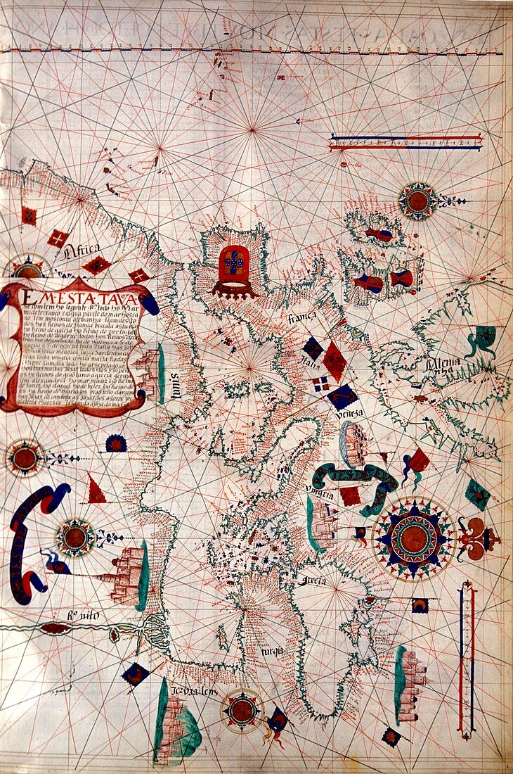 Portuguese sea chart,16th century