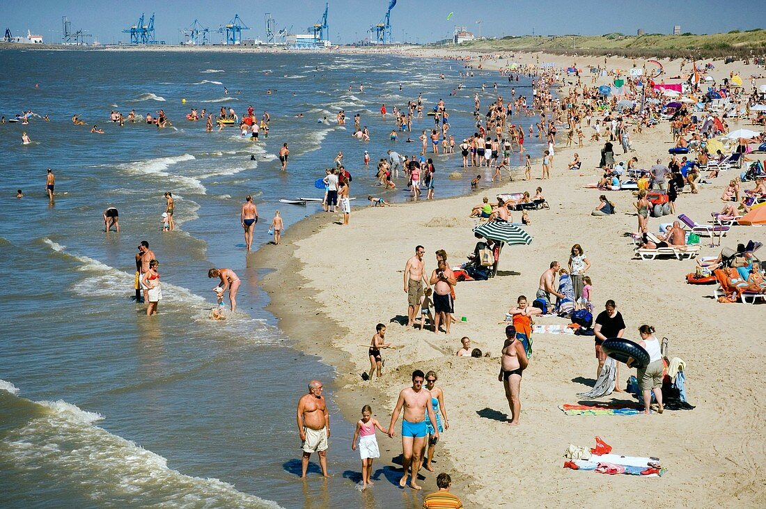 Crowded beach,Blankenberge,Belgium