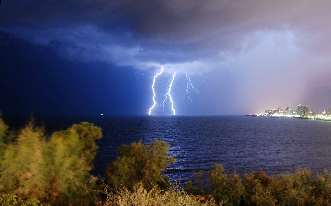 Lightning over the Mediterranean
