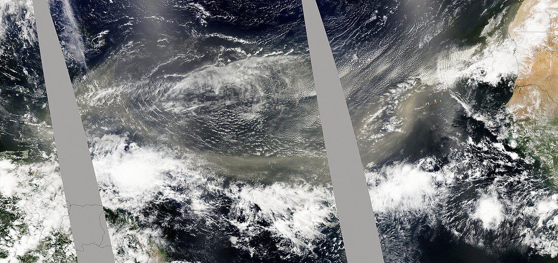 Sandstorm over Atlantic,satellite image