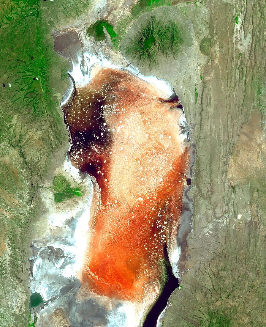Lake Natron,Tanzania,satellite image